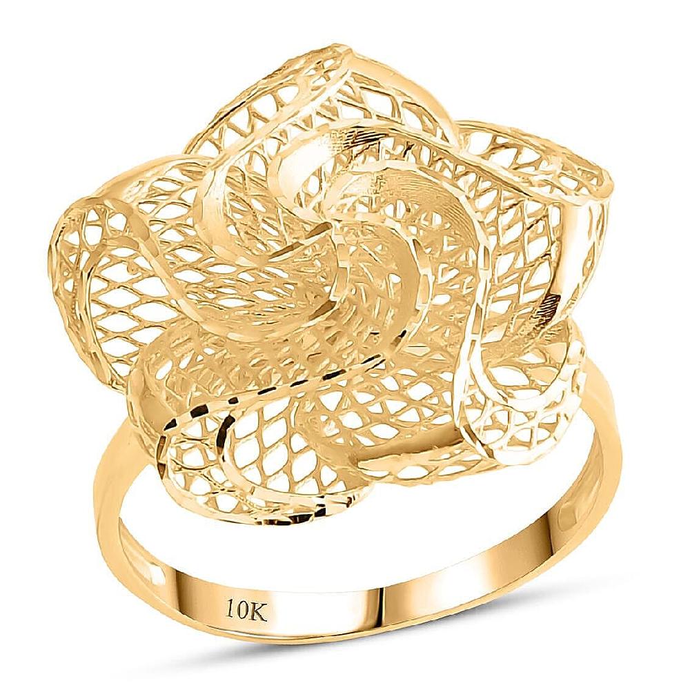 shop lc Blooming Flower Ring in 10K Yellow Gold 2.30 Grams
