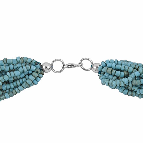 Shop Lc Blue Ceramic Multi Strand Beaded Double Wrist Necklace 22 Inches
