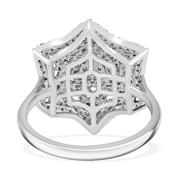 Shop Lc Blue Diamond Diamond Star Ring In Platinum Over Sterling Silver 1.00 Ctw
