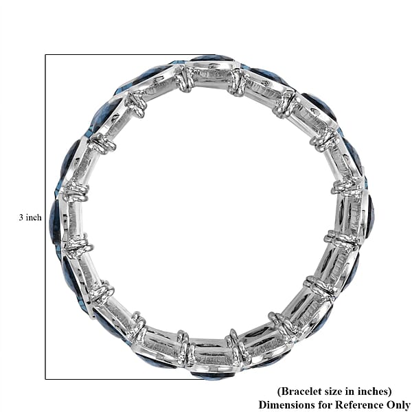 Shop Lc Blue Glass Bracelet In Silvertone (6.50-7.0In)