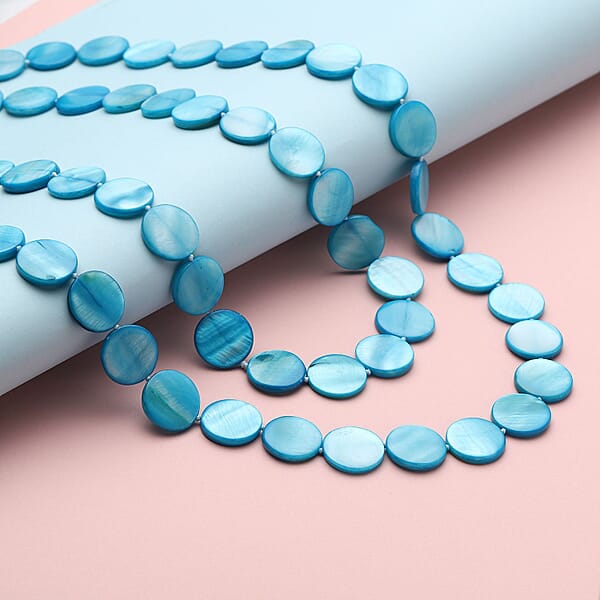 Shop Lc Blue Shell Pearl 14-16mm Endless Necklace 46 Inches