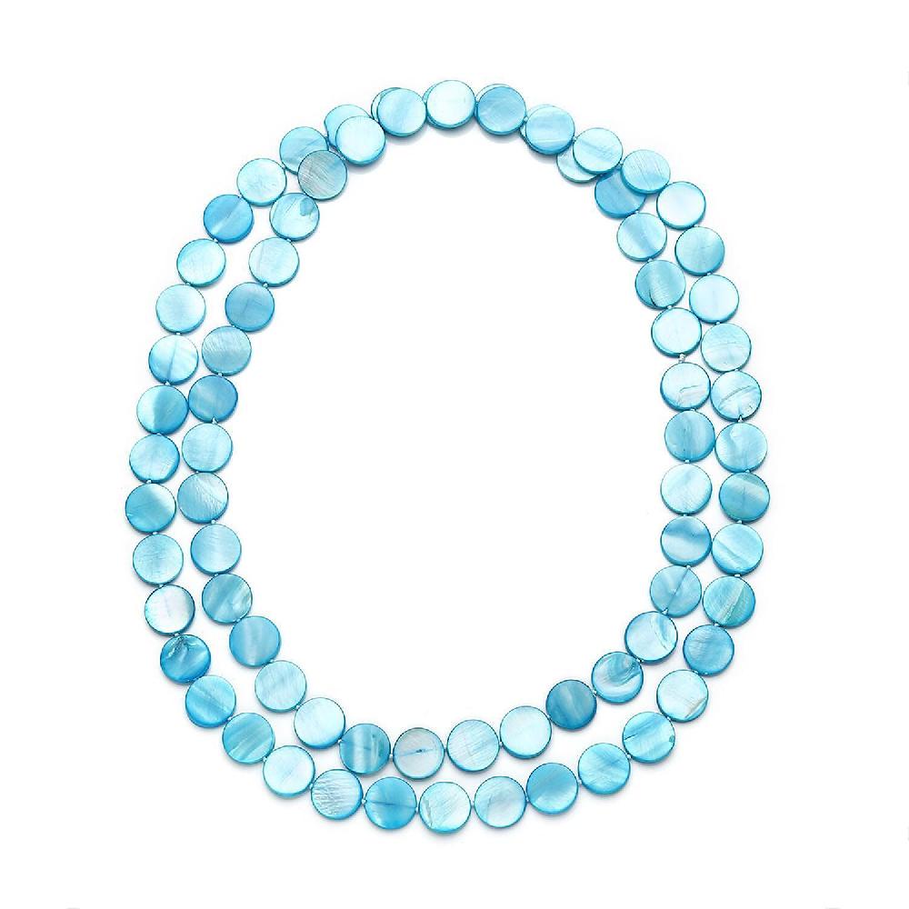 shop lc Blue Shell Pearl 14-16mm Endless Necklace 46 Inches
