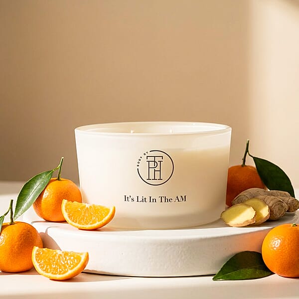 Shop Lc BODY BY TPH It’s Lit In The AM Mandarin & Ginger Scented Soy Wax Blend Candle (8oz)