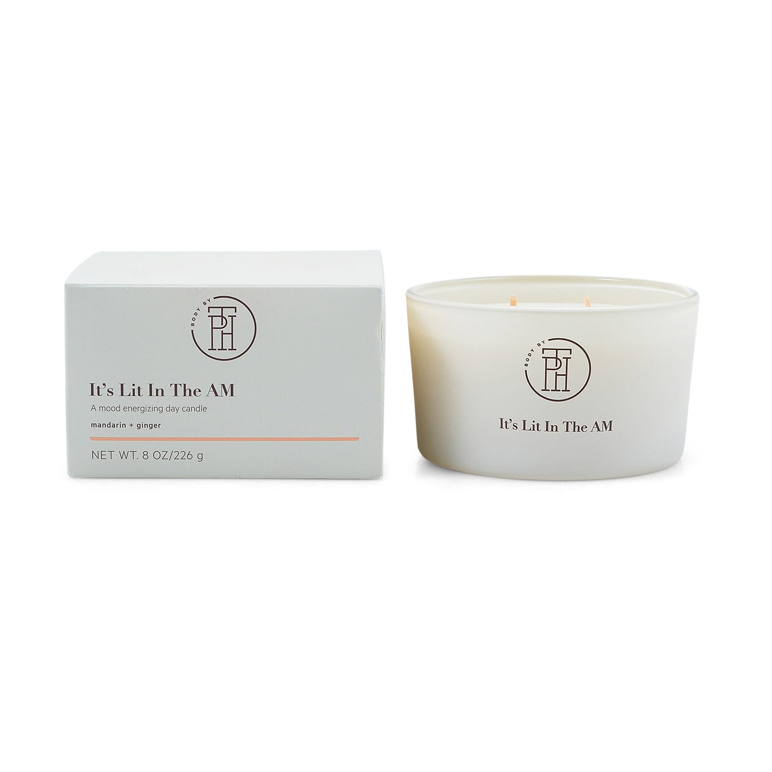 shop lc BODY BY TPH It’s Lit in the AM Mandarin & Ginger Scented Soy Wax Blend Candle (8oz)