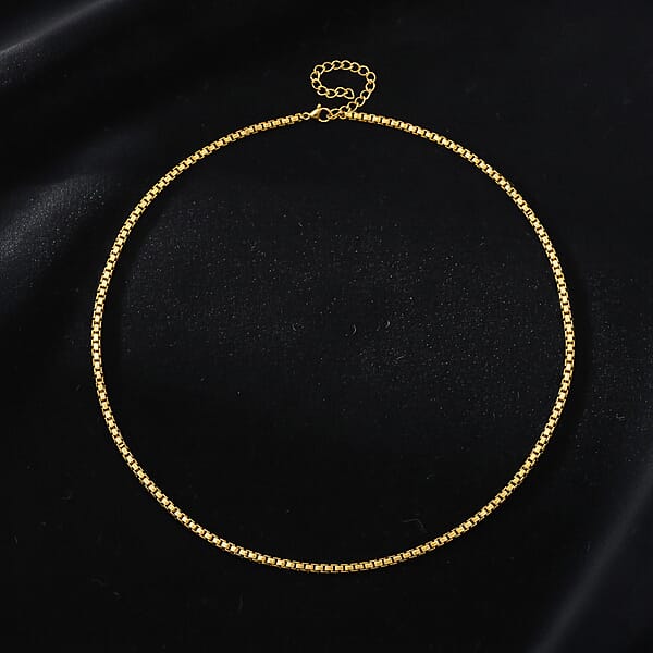 Shop Lc Box Chain Necklace In ION Plated YG Stainless Steel (24-26 Inches)