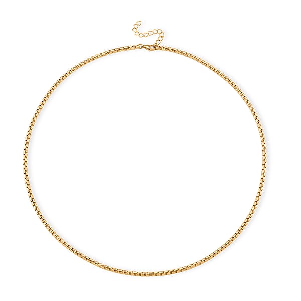 Shop Lc Box Chain Necklace In ION Plated YG Stainless Steel (24-26 Inches)