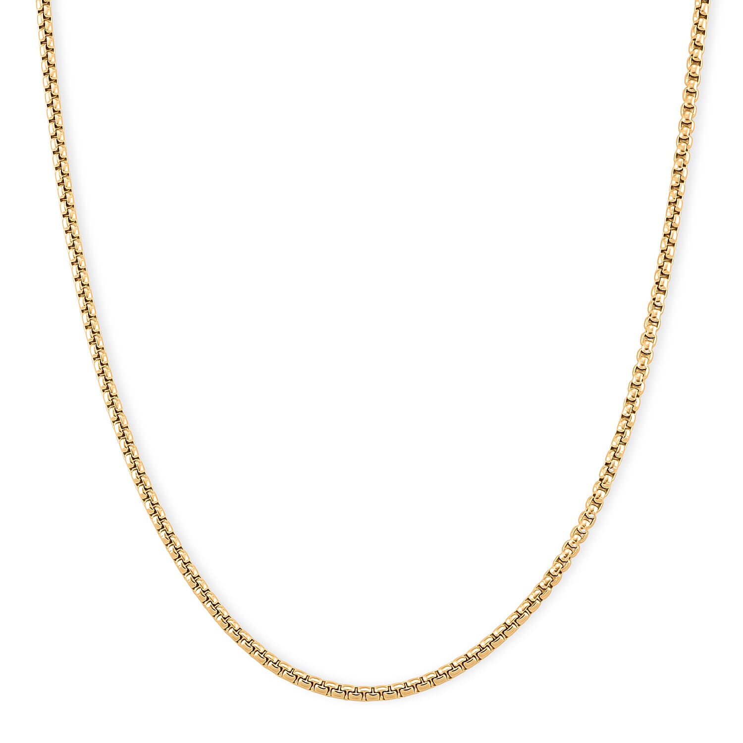 shop lc Box Chain Necklace in ION Plated YG Stainless Steel (24-26 Inches)