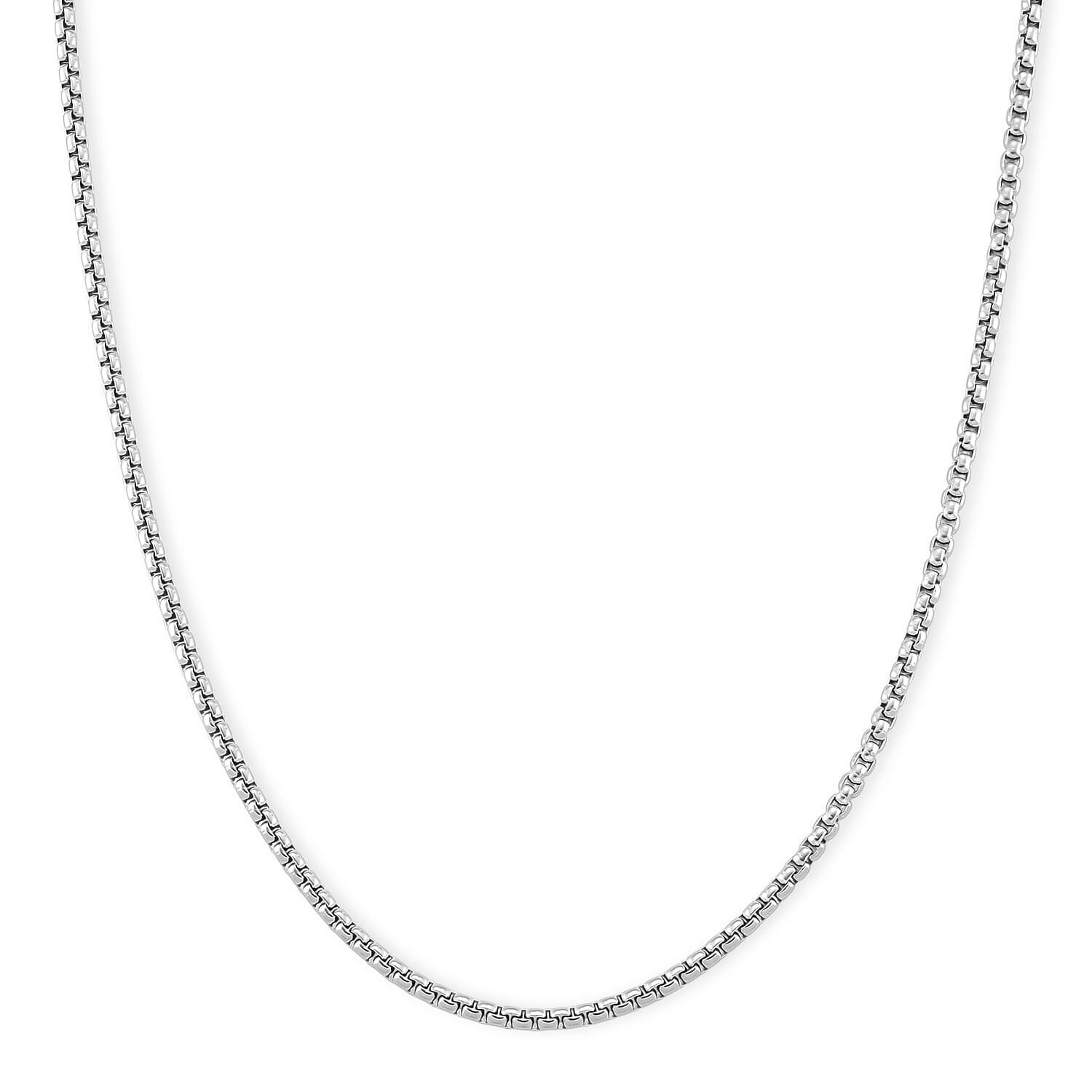shop lc Box Chain Necklace in Stainless Steel (24-26 Inches)