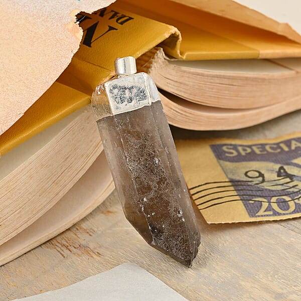 Shop Lc Brazilian Smoky Quartz Pendant Without Chain In Silvertone 56.40 Ctw