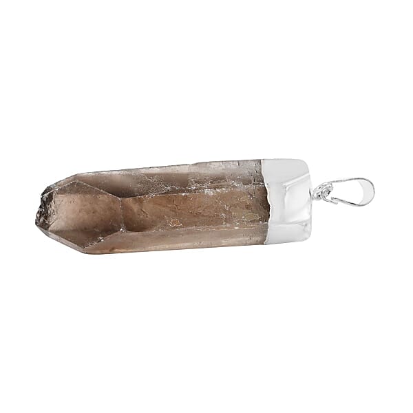 Shop Lc Brazilian Smoky Quartz Pendant Without Chain In Silvertone 56.40 Ctw