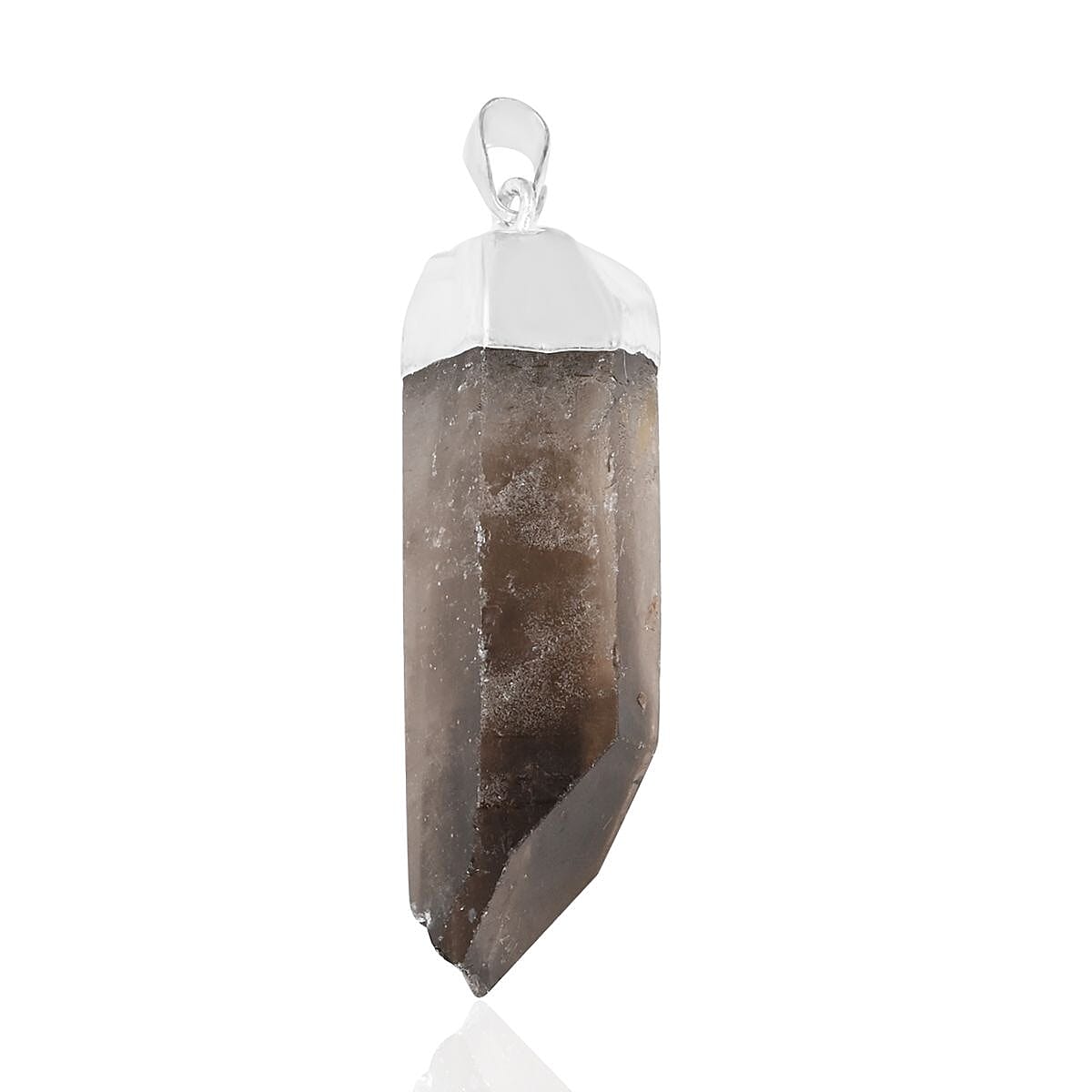shop lc Brazilian Smoky Quartz Pendant without Chain in Silvertone 56.40 ctw