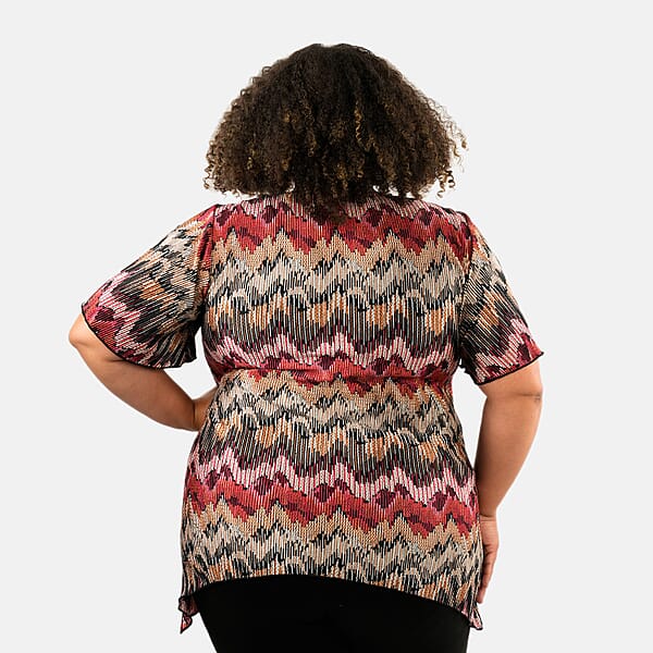 Shop Lc BRITANY BLACK Multi Abstract Faux Twinset Blouse With Sequin - L