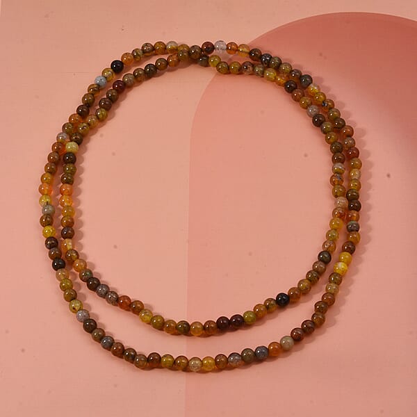 Shop Lc Brown Popcorn Agate Beaded Endless Necklace 235.00 Ctw (36 Inches)