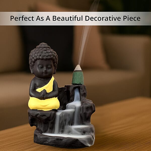 Shop Lc Brown Resin Buddha Backflow Fountain Gift Set