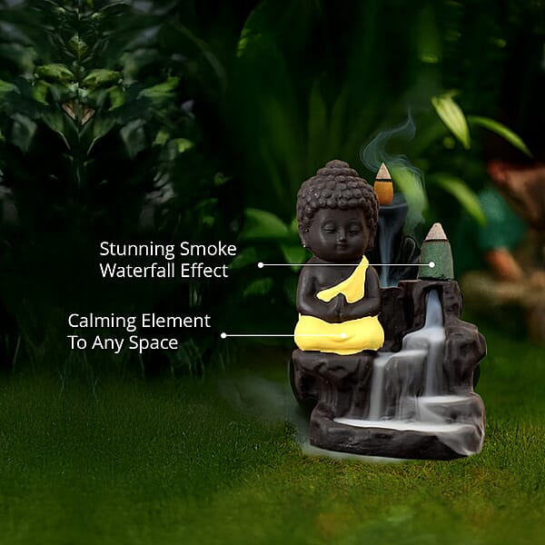 Shop Lc Brown Resin Buddha Backflow Fountain Gift Set