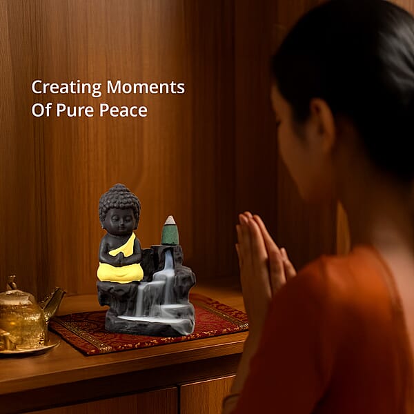 Shop Lc Brown Resin Buddha Backflow Fountain Gift Set