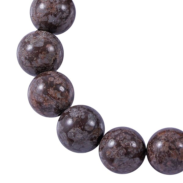 Shop Lc Brown Snowflake Jasper 12mm 200.00 Ctw Beaded Stretch Bracelet