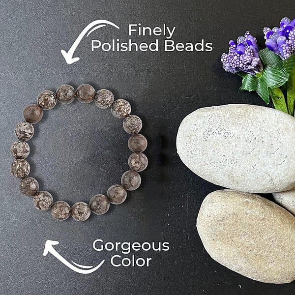 Shop Lc Brown Snowflake Obsidian Beaded Stretch Bracelet 150.00 Ctw Adjustable Beads Bracelet Beads Jewelry Stretchable Bracelet