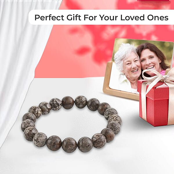 Shop Lc Brown Snowflake Obsidian Beaded Stretch Bracelet 150.00 Ctw Adjustable Beads Bracelet Beads Jewelry Stretchable Bracelet