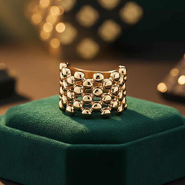 Shop Lc Bubble Shape Dome Steel Ring In ION Plated YG Stainless Steel