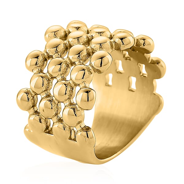 Shop Lc Bubble Shape Dome Steel Ring In ION Plated YG Stainless Steel