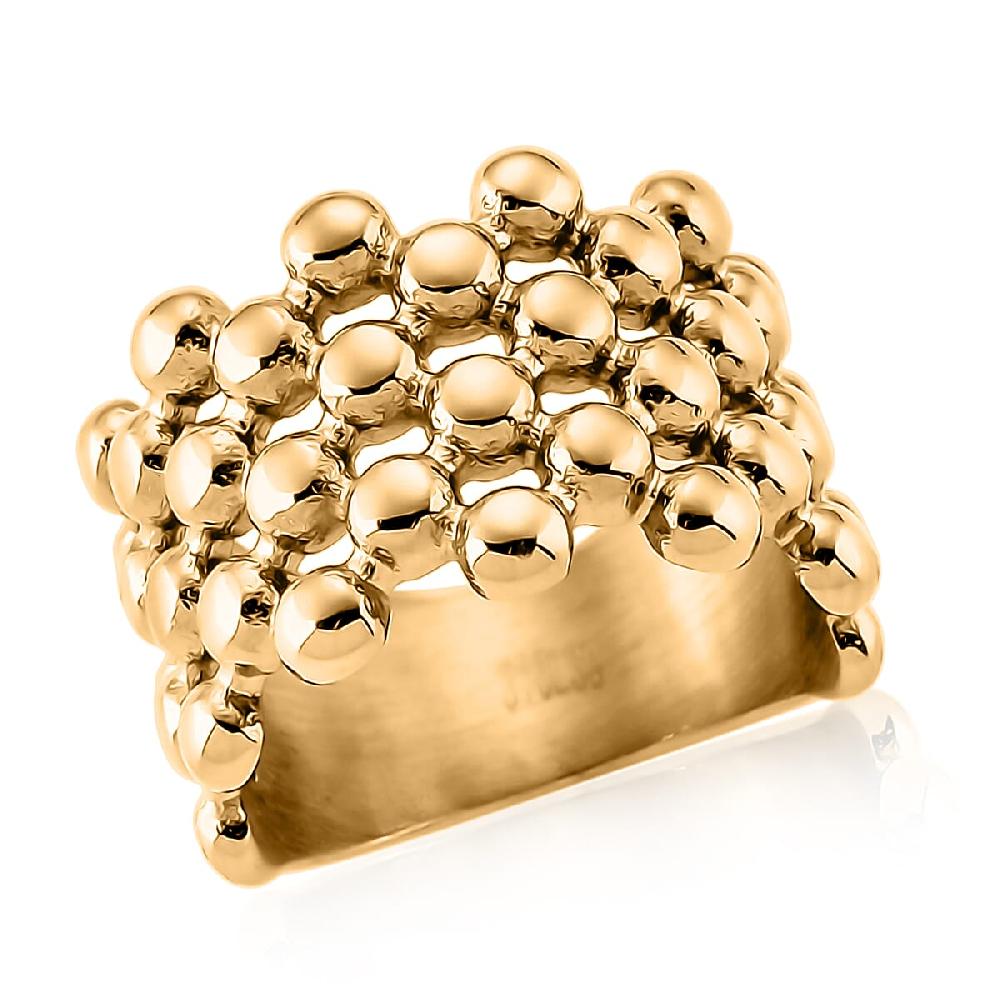 shop lc Bubble Shape Dome Steel Ring in ION Plated YG Stainless Steel