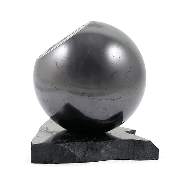 Shop Lc Buddha Engraved Shungite Sphere With Stand 8cm Approx. 629.00 Ctw