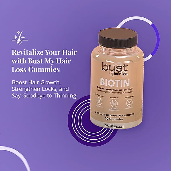 Shop Lc Bust My Hair Loss Biotin- Healthy Hair Skin & Nails Dietary Supplement (30 Gummies) (Ships In 3-5 Business Days)