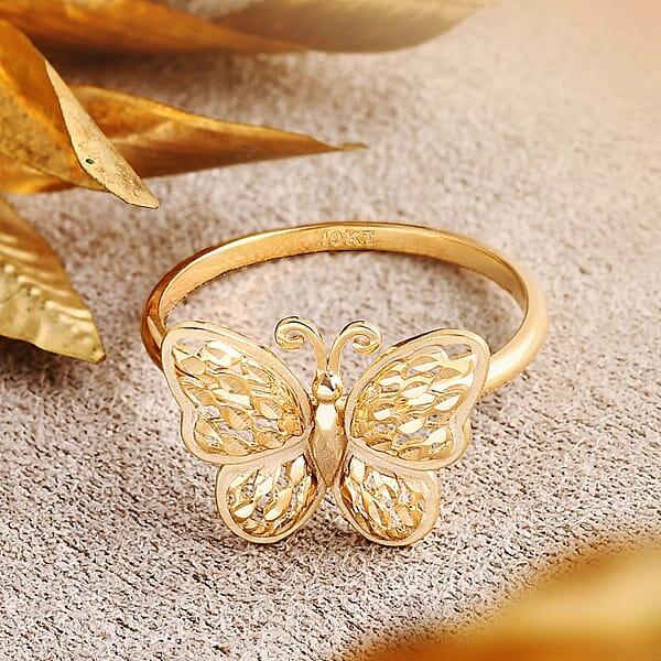 Shop Lc Butterfly Ring In 10K Yellow Gold 2.30 Grams