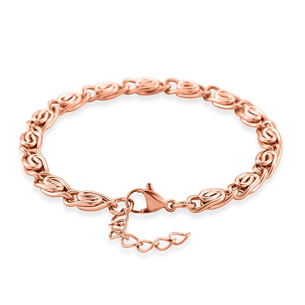 Shop Lc Byzantine Chain Bracelet In ION Plated RG Stainless Steel (7.0-8.0In)