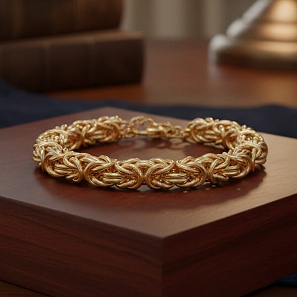 Shop Lc Byzantine Chain Bracelet In ION Plated YG Stainless Steel (7.0-8.5In)