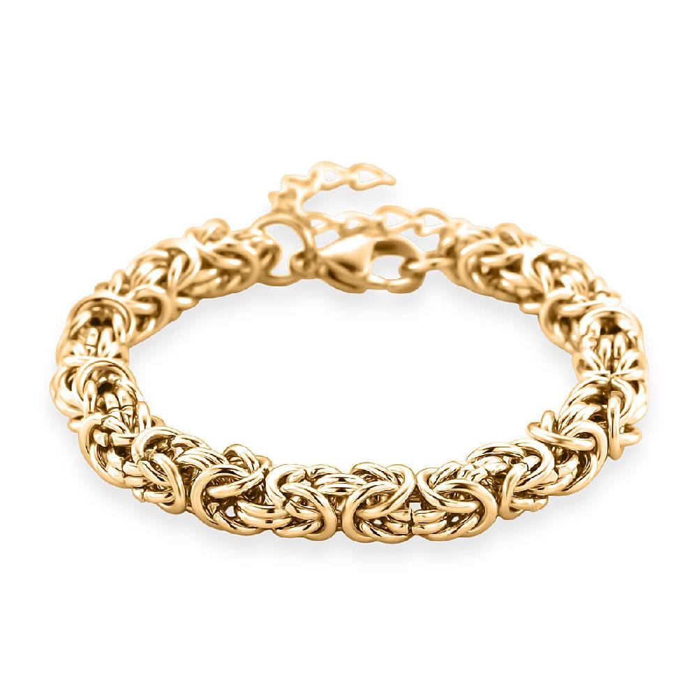 shop lc Byzantine Chain Bracelet in ION Plated YG Stainless Steel (7.0-8.5In)
