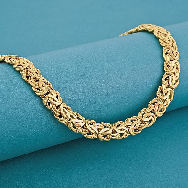 Shop Lc Byzantine Chain Necklace In 14K Yellow Gold 24.10 Grams 18 Inches