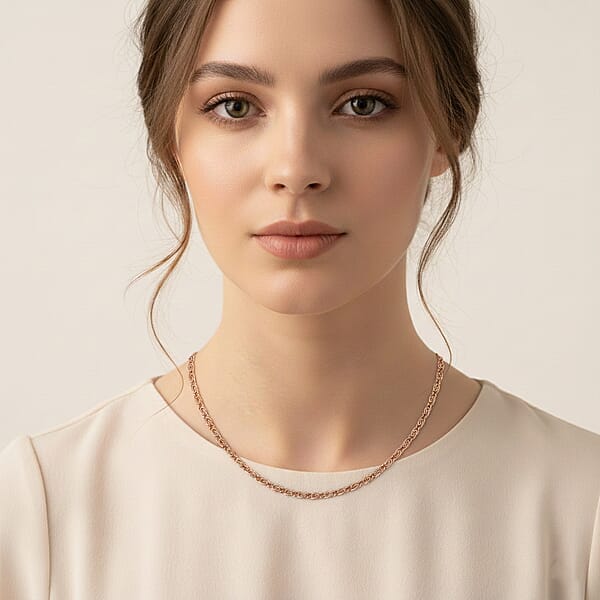 Shop Lc Byzantine Chain Necklace In ION Plated RG Stainless Steel (24-26 Inches)