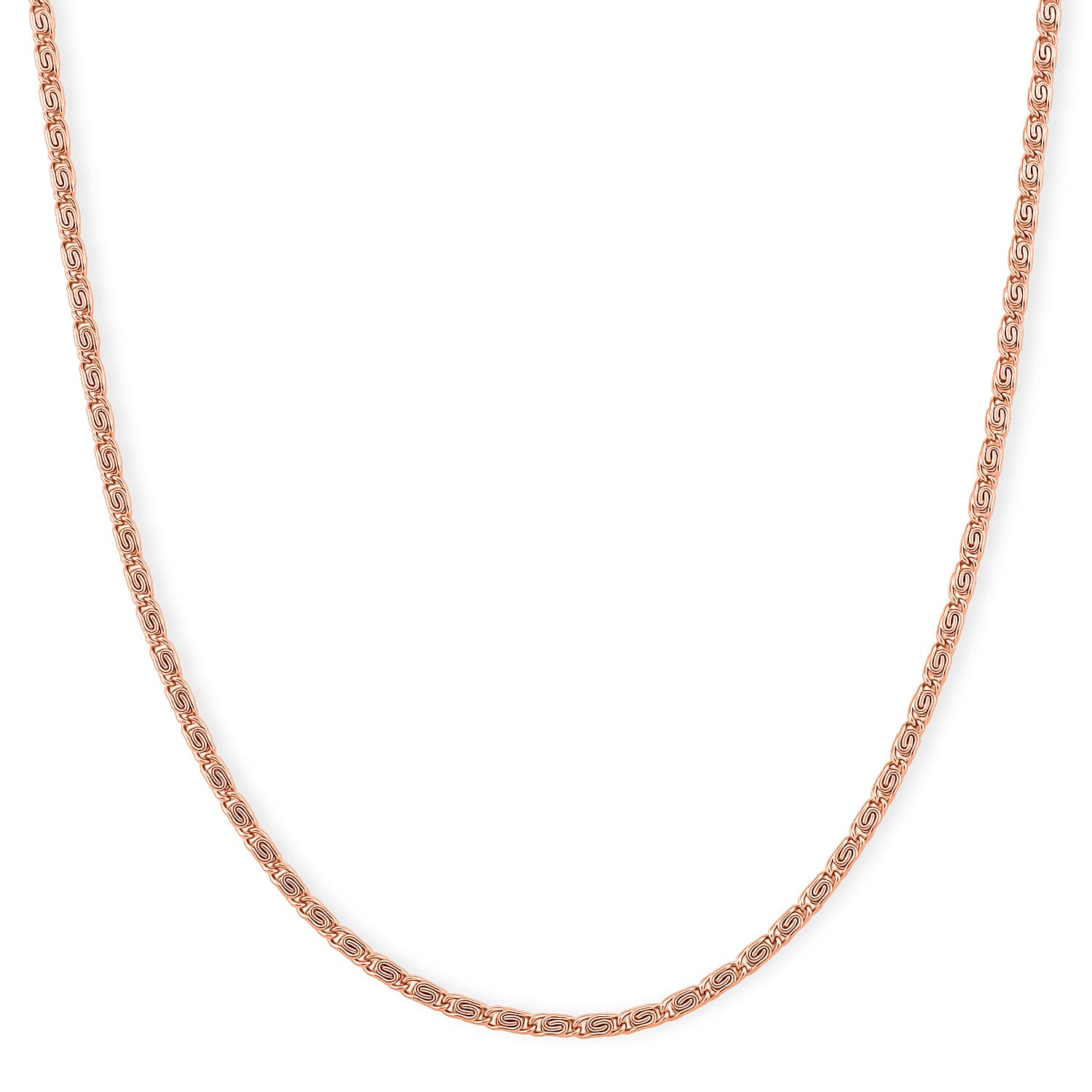 shop lc Byzantine Chain Necklace in ION Plated RG Stainless Steel (24-26 Inches)