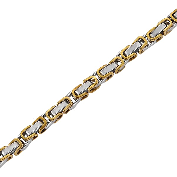Shop Lc Byzantine Chain Necklace In ION Plated YG And Stainless Steel 20-22 Inches
