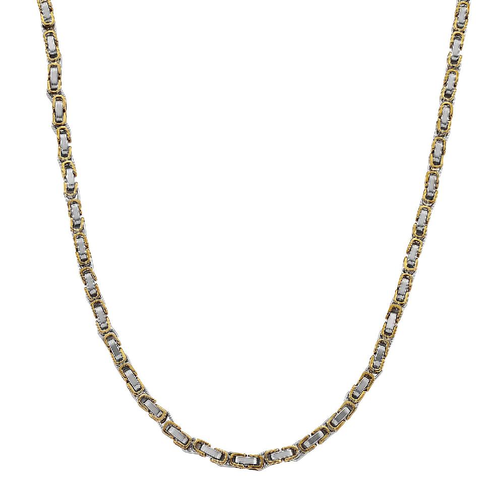 shop lc Byzantine Chain Necklace in ION Plated YG and Stainless Steel 20-22 Inches