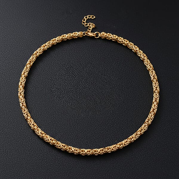 Shop Lc Byzantine Chain Necklace In ION Plated YG Stainless Steel 19-21 Inches