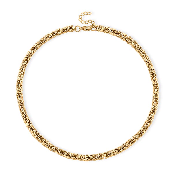 Shop Lc Byzantine Chain Necklace In ION Plated YG Stainless Steel 19-21 Inches