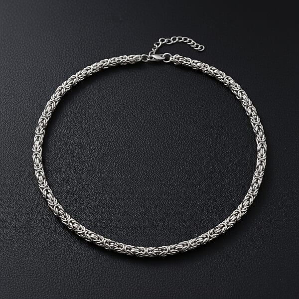 Shop Lc Byzantine Chain Necklace In Stainless Steel 19-21 Inches