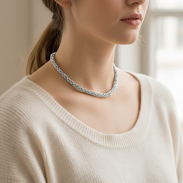 Shop Lc Byzantine Chain Necklace In Stainless Steel 19-21 Inches