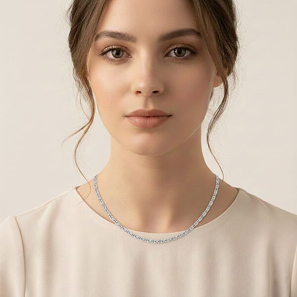 Shop Lc Byzantine Chain Necklace In Stainless Steel (24-26 Inches)