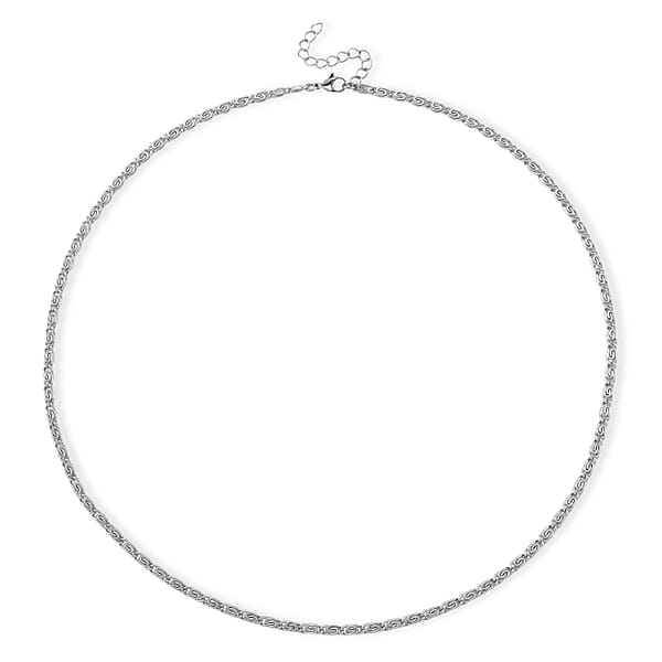 Shop Lc Byzantine Chain Necklace In Stainless Steel (24-26 Inches)