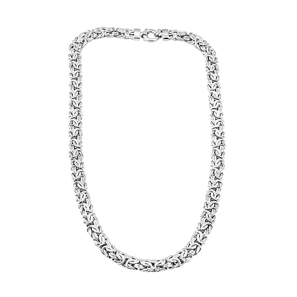 Shop Lc Byzantine Chain Necklace In Sterling Silver 23.3 Grams 20 Inches