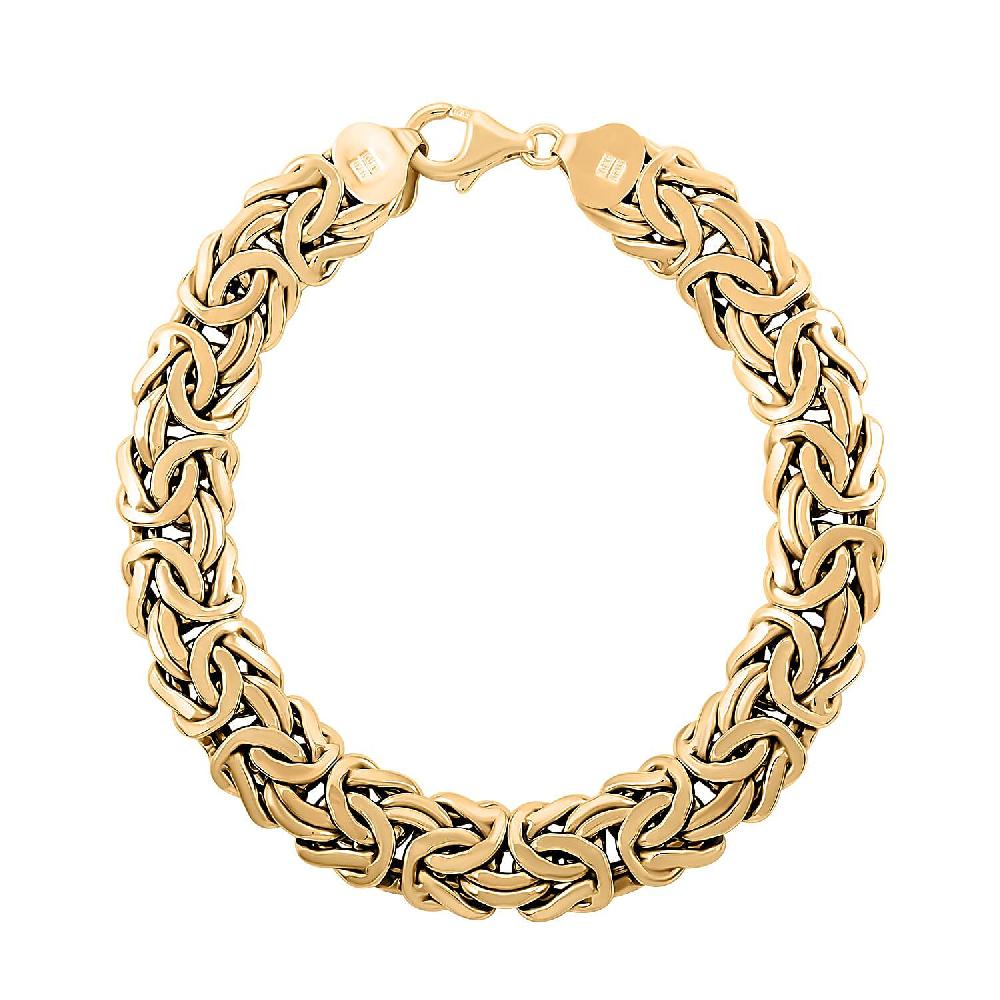 shop lc Byzantine Italian 10K Yellow Gold Chain Bracelet (7.50 In) 11.10 Grams