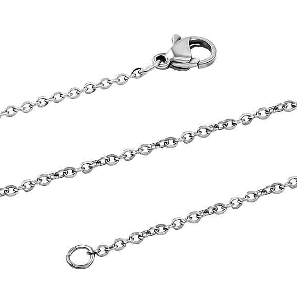 Shop Lc Cable Chain Necklace In Stainless Steel 18 Inches
