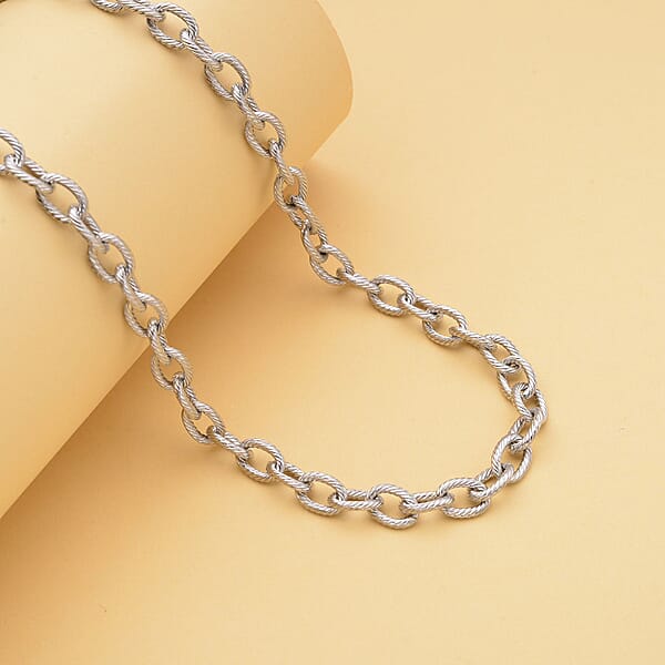 Shop Lc Cable Chain Necklace With Adjustable Ball In Stainless Steel 18-29 Inches Tarnish-Free Waterproof Sweat Proof Jewelry