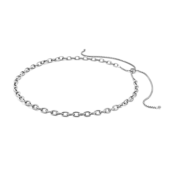 Shop Lc Cable Chain Necklace With Adjustable Ball In Stainless Steel 18-29 Inches Tarnish-Free Waterproof Sweat Proof Jewelry