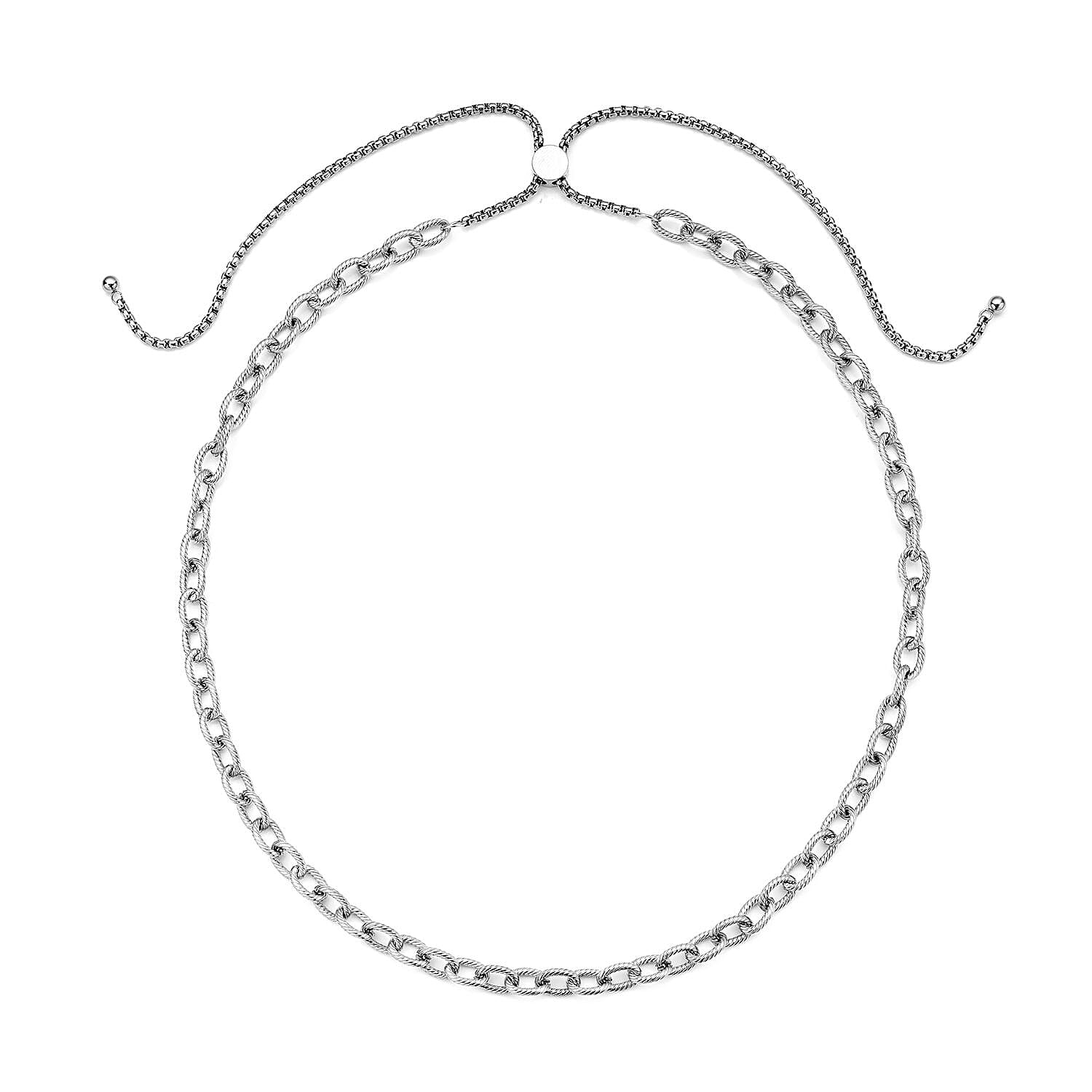 shop lc Cable Chain Necklace with Adjustable Ball in Stainless Steel 18-29 Inches Tarnish-Free Waterproof Sweat Proof Jewelry