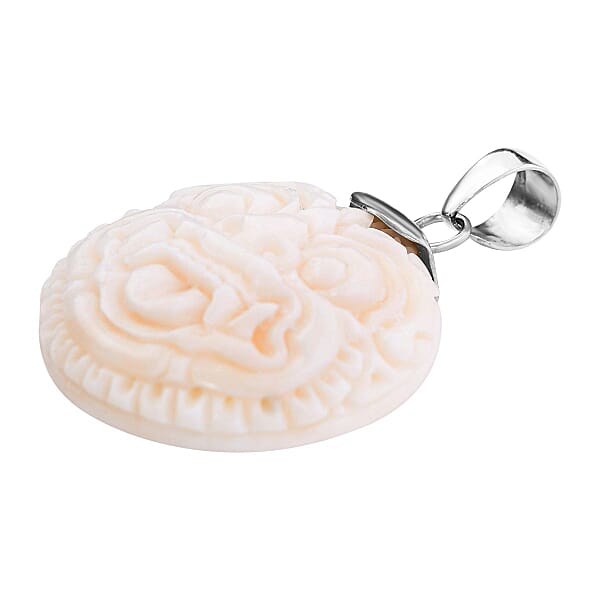 Shop Lc Carved Bone Barong Pendant Without Chain In Sterling Silver